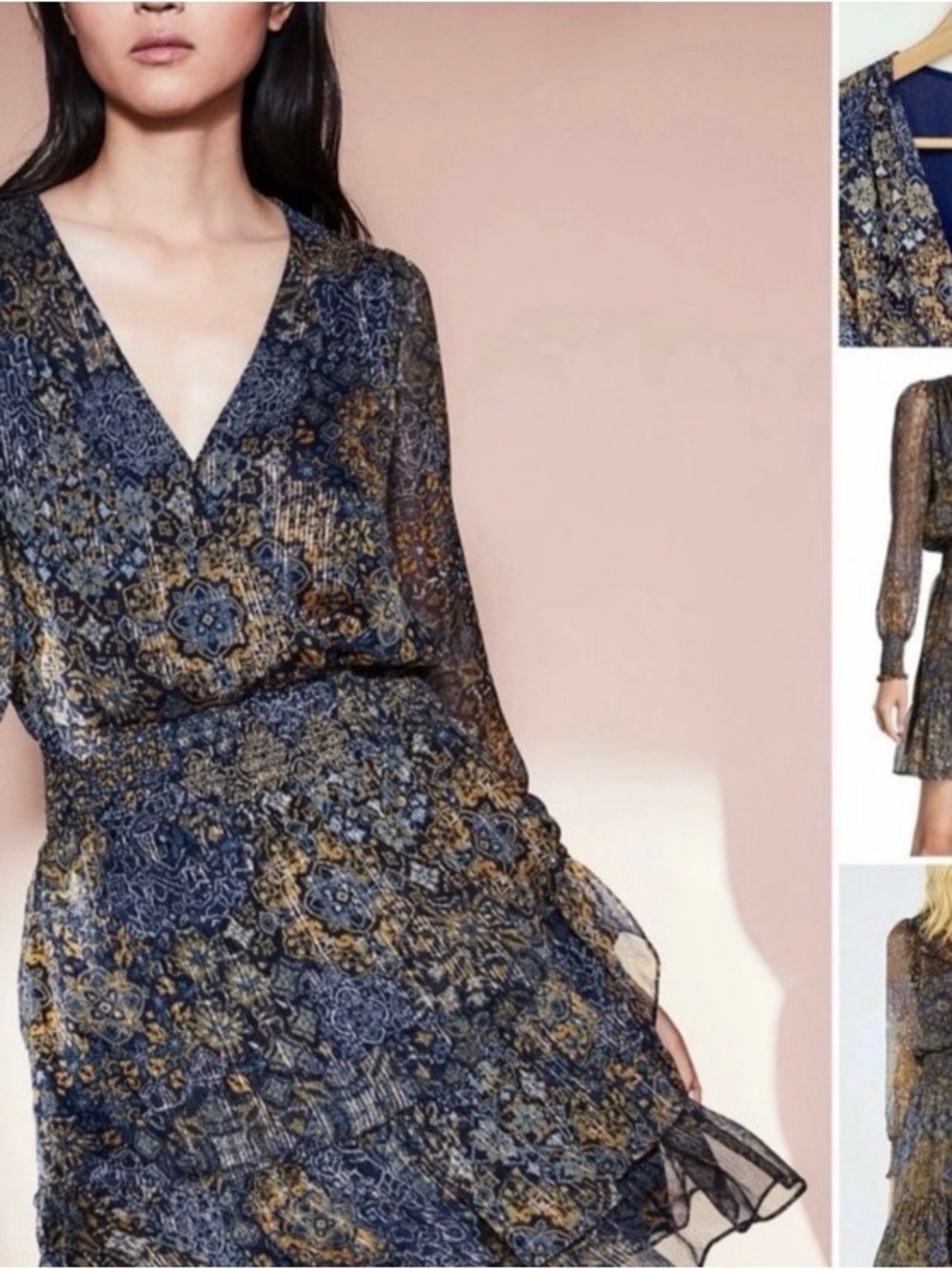 Michael Kors Navy Sheer Top